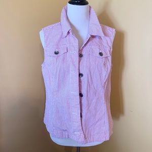 Red & White Stripe Christopher & Banks Vest